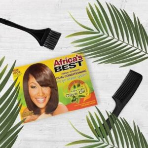 AFRICA'S BEST HERBAL INTENSE DUAL CONDITIONING NO-LYE RELAXER SYSTEM EXTRA VIRGIN OLIVE OIL NORMAL/REGULAR