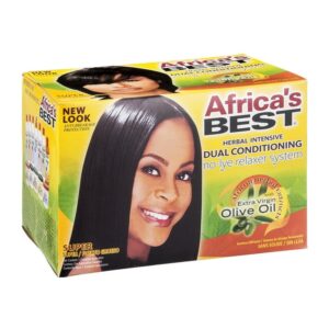 AFRICA'S BEST HERBAL INTENSE DUAL CONDITIONING NO-LYE RELAXER SYSTEM EXTRA VIRGIN OLIVE OIL SUPER