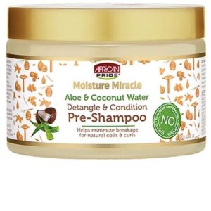 AFRICAN PRIDE MOISTURE MIRACLE ALOE & COCONUT WATER DETANGLE & CONDITION PRE-SHAMPOO 340g