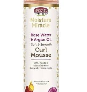 AFRICAN PRIDE MOISTURE MIRACLE ROSE WATER & ARGAN OIL CURL MOUSSE 251mL