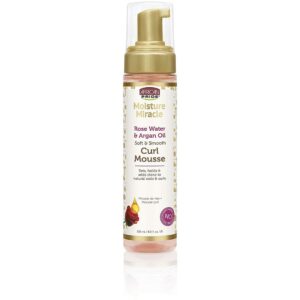 AFRICAN PRIDE MOISTURE MIRACLE ROSE WATER & ARGAN OIL CURL MOUSSE 251mL