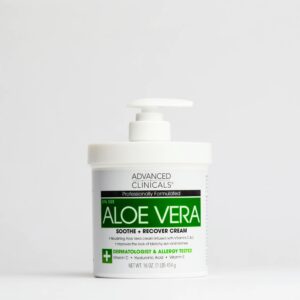 ADVANCED CLINICALS ALOE VERA RECOVERY CREAM 454g – Crème Réparatrice et Apaisante