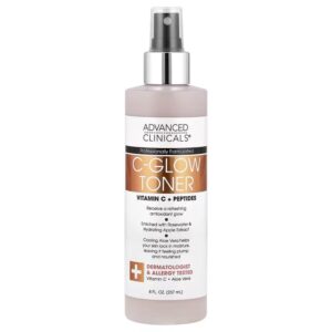 ADVANCED CLINICALS C-GLOW TONER VITAMIN C + FERULIC ACID 237ML – Tonique Éclat et Anti-Taches
