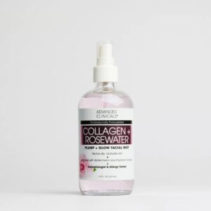 ADVANCED CLINICALS COLLAGEN + ROSEWATER PLUMP + GLOW FACIAL MIST 222ML – Brume Visage Hydratante et Éclat