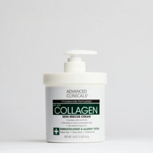 ADVANCED CLINICALS COLLAGEN SKIN RESCUE CREAM 454g – Crème Réparatrice et Hydratante