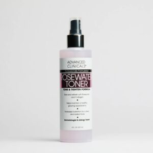 Advanced Clinicals Rosewater Toner Tone & Tighten Formula 237ml – Tonique à l’Eau de Rose Raffermissant