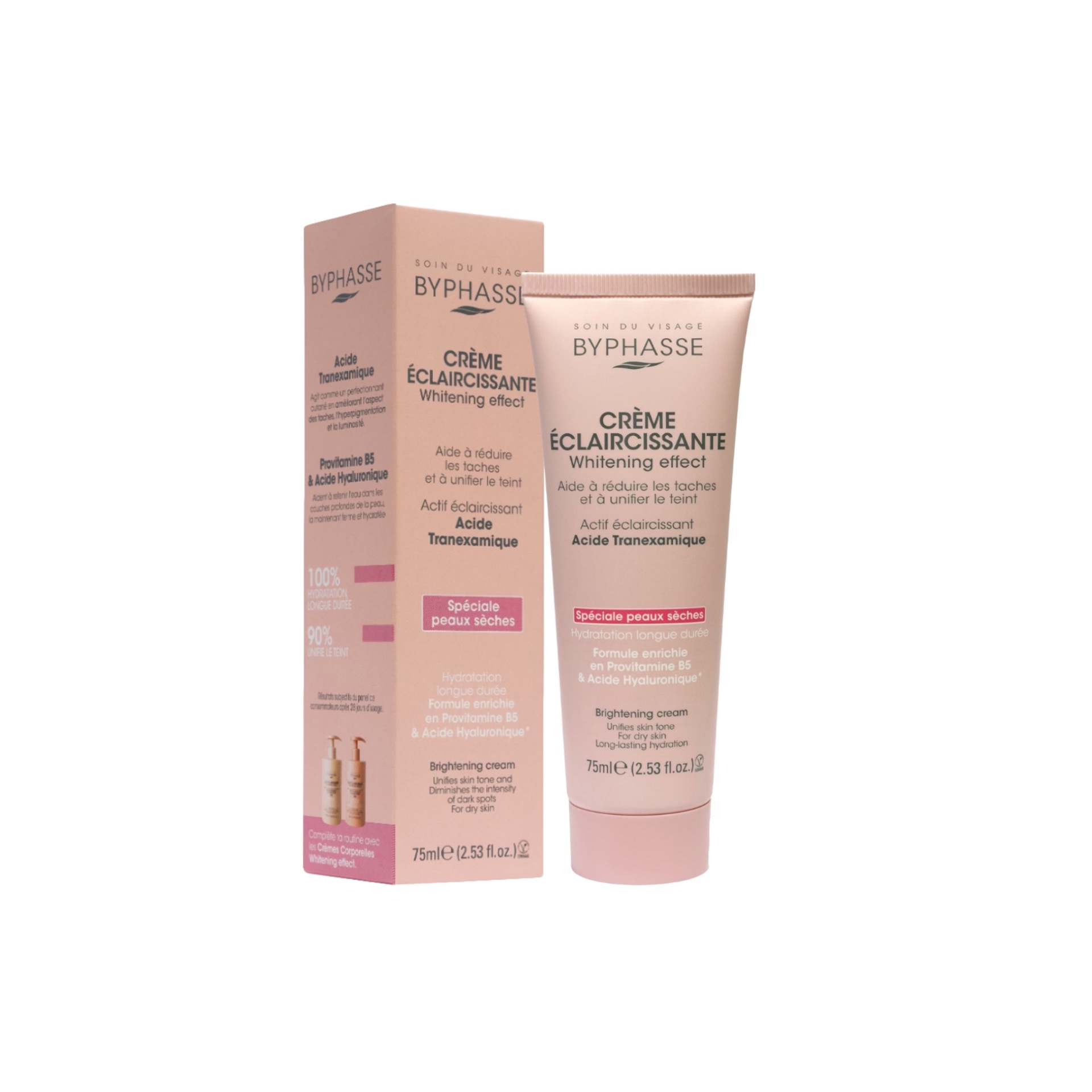 Byphasse creme éclaircissante whitening effect Spéciale Peaux Sèches 75ML