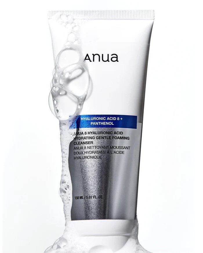 Anua Hyaluronic Acid 8 + Panthenol Hydrating Gentle Foaming Cleanser – Mousse Nettoyante Hydratante Douce 150ml