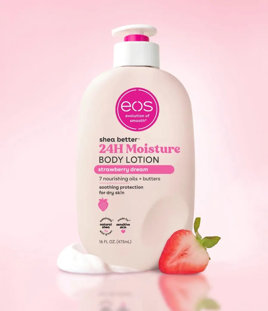 EOS Shea Butter 24H Moisture Body Lotion Strawberry Dream – Lait Corporel Hydratant Intense 473ml – Image 2