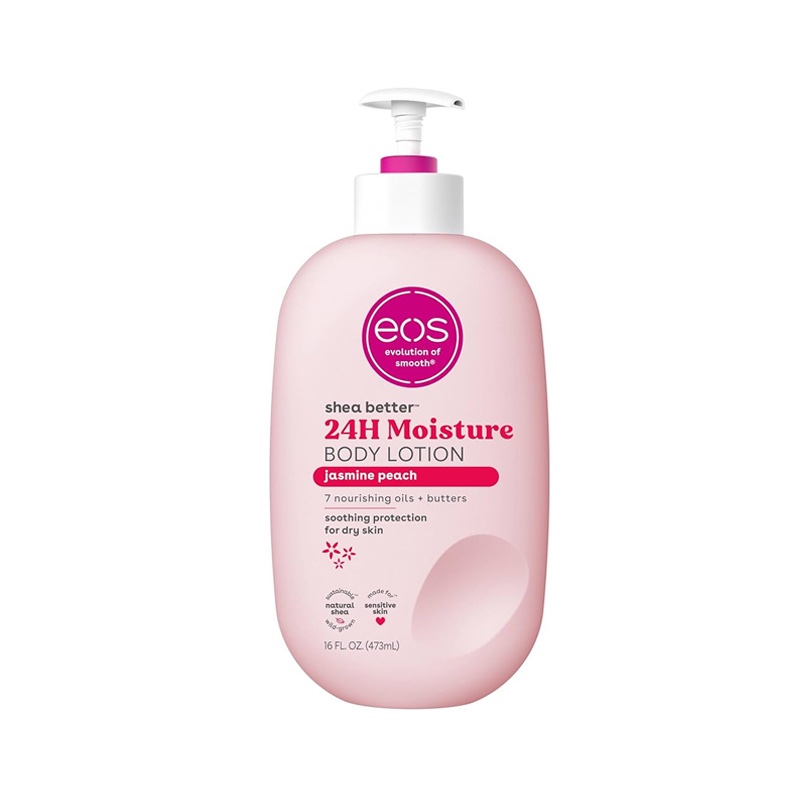EOS Shea Butter 24H Moisture Body Lotion Jasmine Peach – Lait Corporel Hydratant Intense 473ml