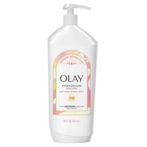 OLAY Effortless Glow Body Lotion with Notes of Rose Water – Lait Corporel Éclat et Douceur à l'Eau de Rose 532ml