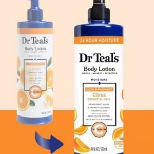 DR TEAL’S BODY LOTION GLOW & RADIANCE CITRUS ESSENTIAL OILS 532ML